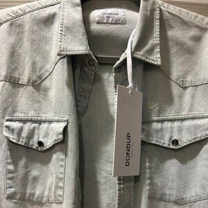 BNWT DONDUP SLIM FIT MADE IN ITALY DENIM LIGHT BLUE SHIRT SIZE M